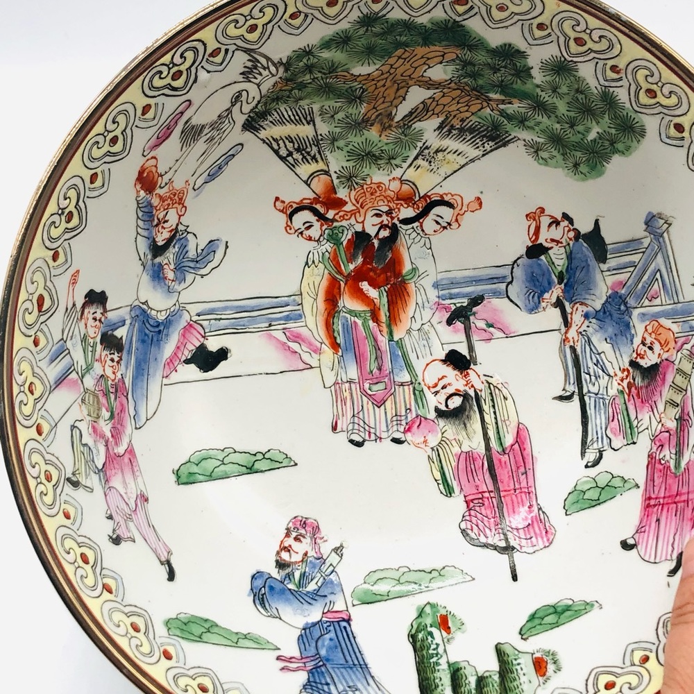 Antique Chinese Hand Painted Rose Bowl - Picture 7 of 14